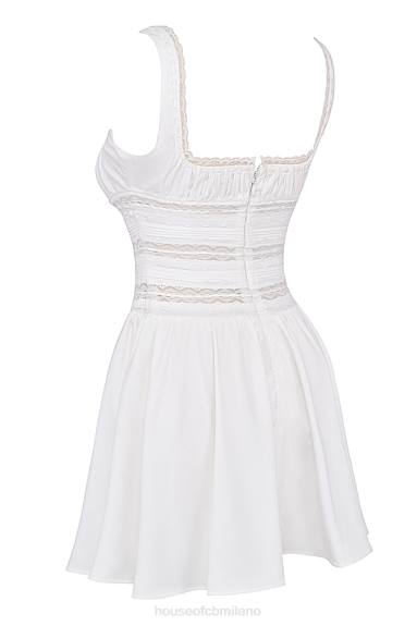vestiario esso House of CB Miniabito tiffani con finiture in pizzo bianco X44T267