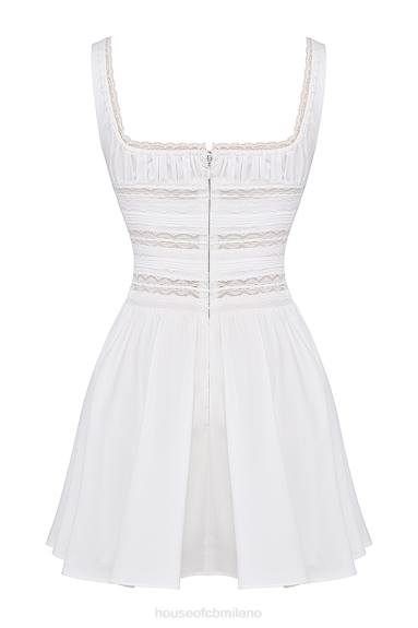 vestiario esso House of CB Miniabito tiffani con finiture in pizzo bianco X44T267