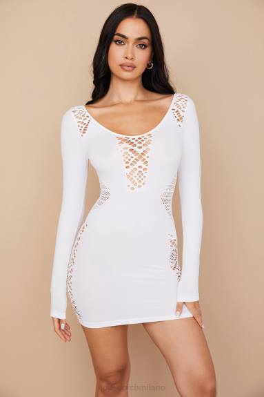 vestiario esso House of CB mini abito alana in maglia elasticizzata bianca X44T574