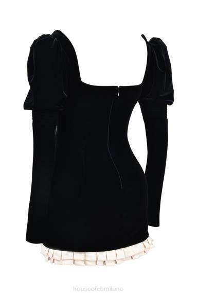 vestiario esso House of CB miniabito azaria nero e vintage color crema X44T132