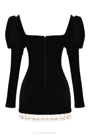 vestiario esso House of CB miniabito azaria nero e vintage color crema X44T132