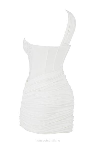 vestiario esso House of CB miniabito bianco clementino con cut-out X44T576
