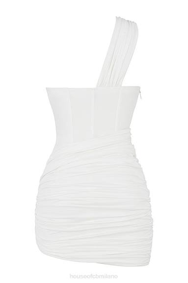 vestiario esso House of CB miniabito bianco clementino con cut-out X44T576