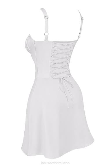 vestiario esso House of CB miniabito carlotta con corsetto bianco X44T270