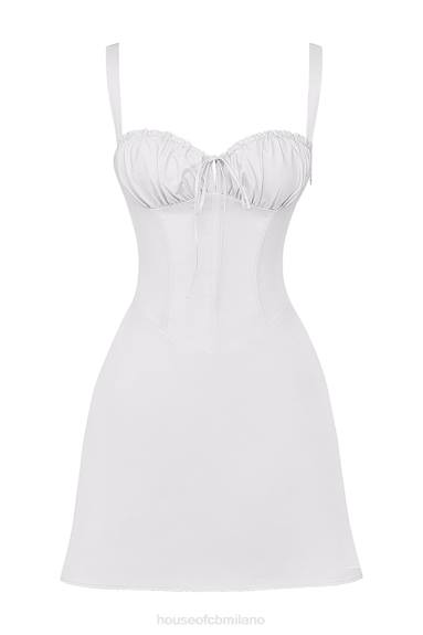vestiario esso House of CB miniabito carlotta con corsetto bianco X44T270