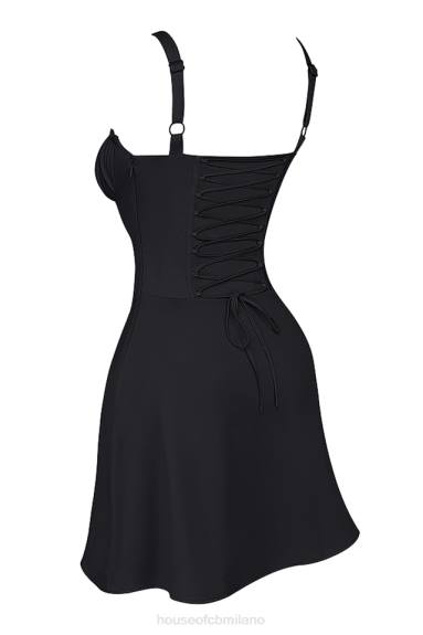 vestiario esso House of CB miniabito carlotta con corsetto nero X44T269