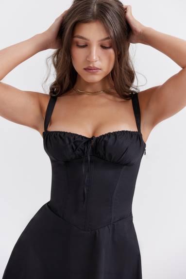 vestiario esso House of CB miniabito carlotta con corsetto nero X44T269
