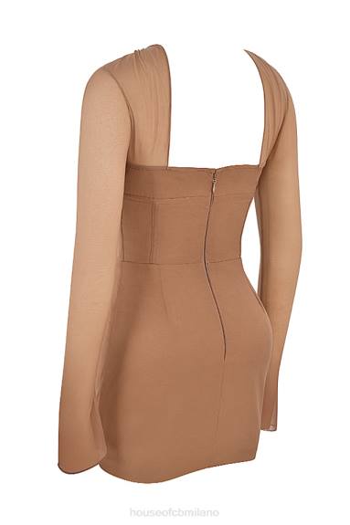 vestiario esso House of CB miniabito con corsetto strutturato mayara color moka X44T480