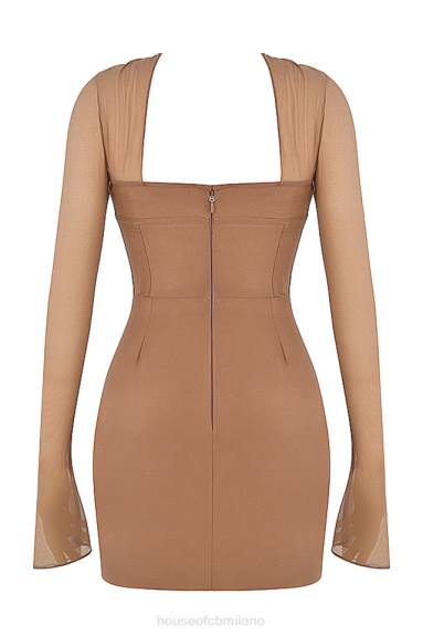 vestiario esso House of CB miniabito con corsetto strutturato mayara color moka X44T480