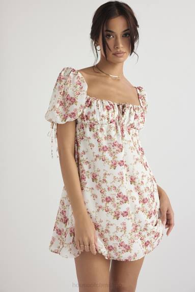 vestiario esso House of CB miniabito con stampa rose principessa X44T435