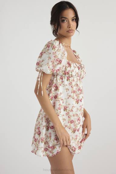vestiario esso House of CB miniabito con stampa rose principessa X44T435