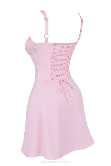 vestiario esso House of CB miniabito corsetto rosa baby carlotta X44T258