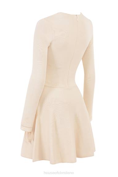 vestiario esso House of CB miniabito in maglia delicata color crema capriccio X44T298