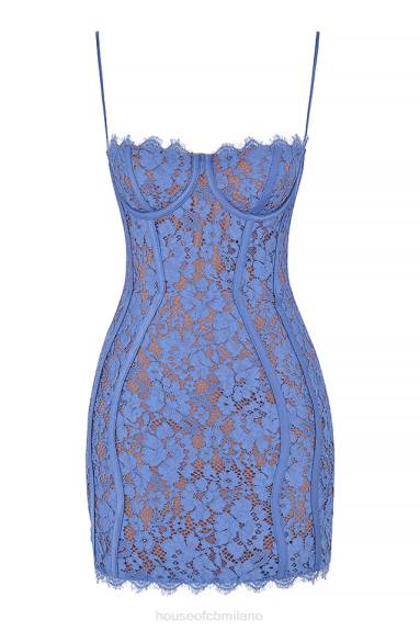 vestiario esso House of CB miniabito lala in pizzo color lavanda X44T468