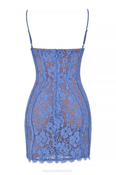 vestiario esso House of CB miniabito lala in pizzo color lavanda X44T468