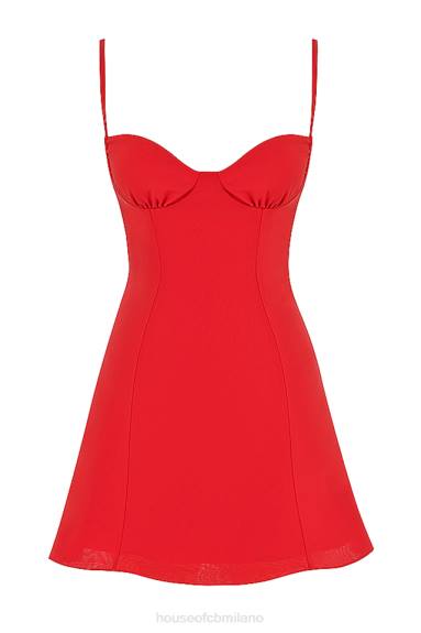 vestiario esso House of CB miniabito rosso christiana X44T426