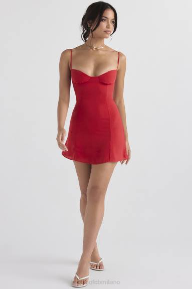 vestiario esso House of CB miniabito rosso christiana X44T426