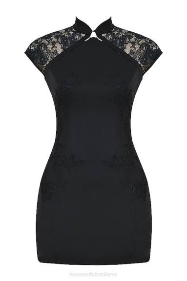 vestiario esso House of CB thea mini abito ricamato nero X44T368