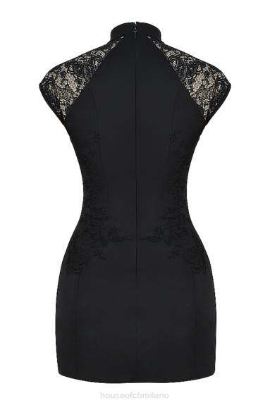 vestiario esso House of CB thea mini abito ricamato nero X44T368