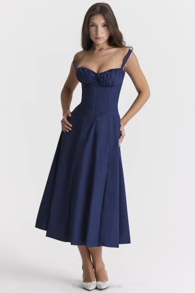 vestiario esso House of CB carmen vestito prendisole bustier della marina francese X44T286