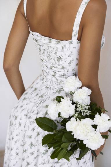 vestiario esso House of CB prendisole bustier con stampa carmen garden X44T438