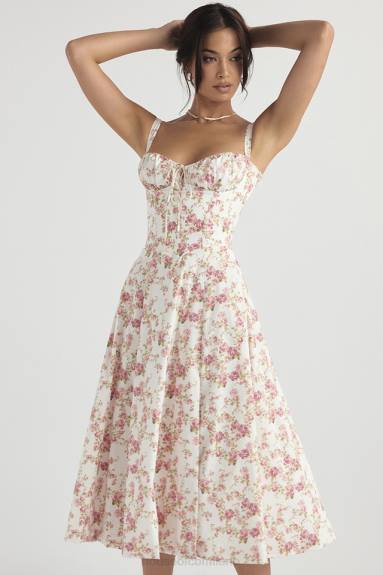 vestiario esso House of CB prendisole bustier con stampa carmen rose X44T436