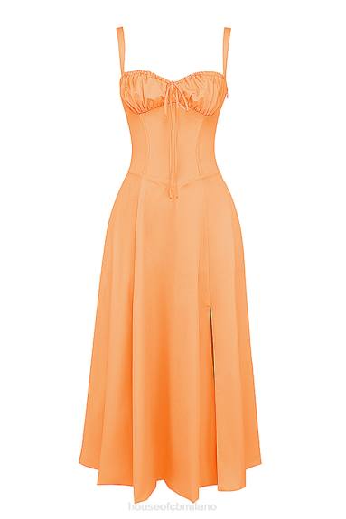 vestiario esso House of CB vestito prendisole bustier color mandarino carmen X44T188