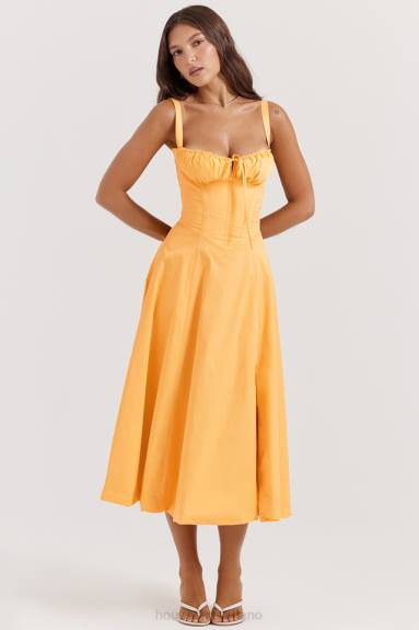 vestiario esso House of CB vestito prendisole bustier color mandarino carmen X44T188
