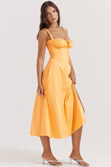vestiario esso House of CB vestito prendisole bustier color mandarino carmen X44T188