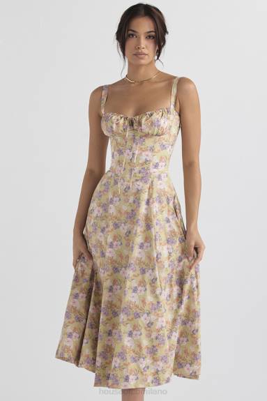 vestiario esso House of CB vestito prendisole bustier con stampa carmen peonie X44T429