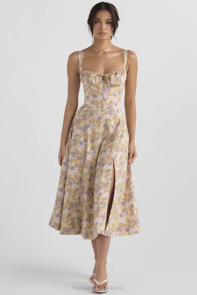 vestiario esso House of CB vestito prendisole bustier con stampa carmen peonie X44T429