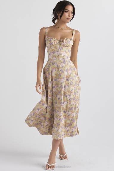 vestiario esso House of CB vestito prendisole bustier con stampa carmen peonie X44T429