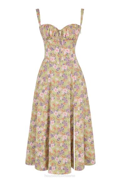 vestiario esso House of CB vestito prendisole bustier con stampa carmen peonie X44T429