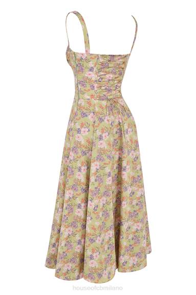 vestiario esso House of CB vestito prendisole bustier con stampa carmen peonie X44T429