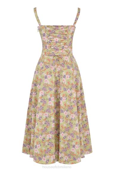 vestiario esso House of CB vestito prendisole bustier con stampa carmen peonie X44T429