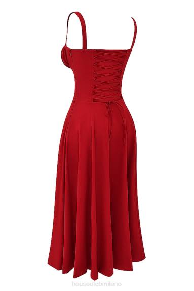 vestiario esso House of CB vestito prendisole bustier rosa rossa carmen X44T292