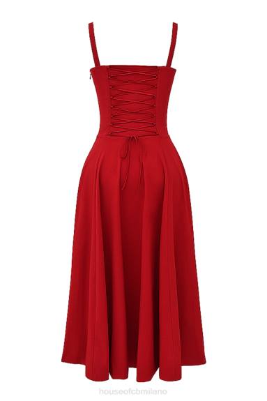 vestiario esso House of CB vestito prendisole bustier rosa rossa carmen X44T292
