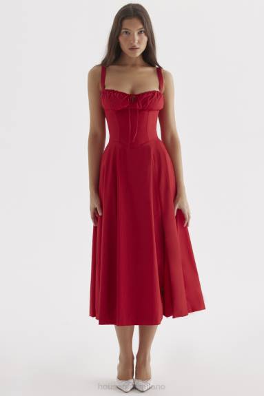 vestiario esso House of CB vestito prendisole bustier rosa rossa carmen X44T292