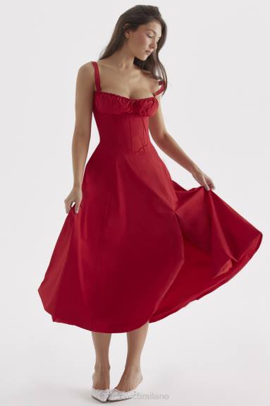 vestiario esso House of CB vestito prendisole bustier rosa rossa carmen X44T292