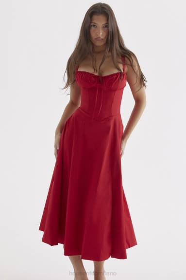 vestiario esso House of CB vestito prendisole bustier rosa rossa carmen X44T292