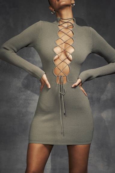 vestiario esso House of CB Abito con lacci in maglia di carciofo Jada X44T374