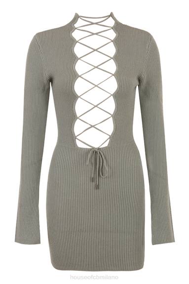 vestiario esso House of CB Abito con lacci in maglia di carciofo Jada X44T374
