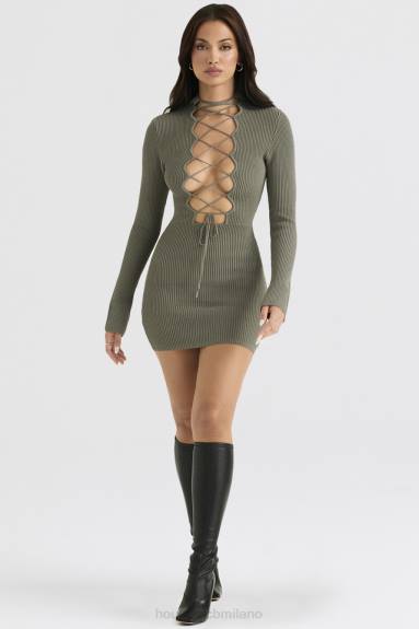 vestiario esso House of CB Abito con lacci in maglia di carciofo Jada X44T374