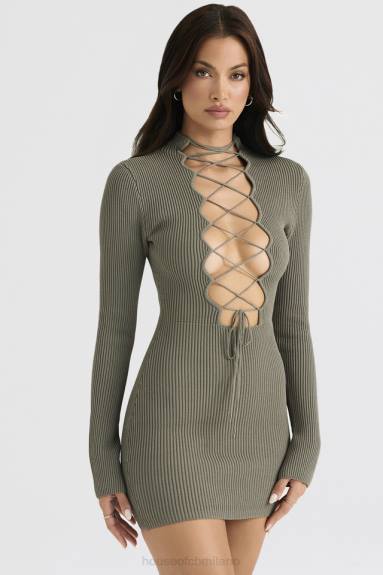 vestiario esso House of CB Abito con lacci in maglia di carciofo Jada X44T374