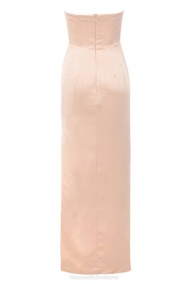 vestiario esso House of CB Abito senza spalline in raso champagne Adrienne X44T622
