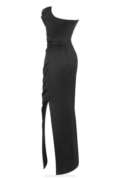 vestiario esso House of CB Adrienne corsetto maxi senza spalline in raso nero X44T588