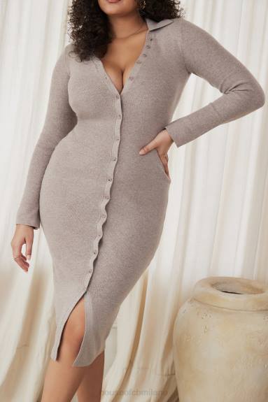 vestiario esso House of CB Abito midi Yvette in maglia di cashmere beige X44T311
