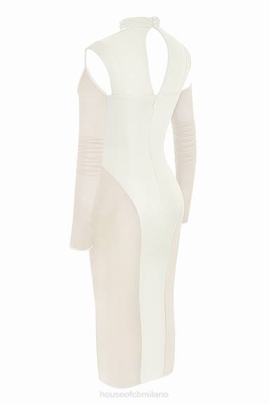 vestiario esso House of CB Abito midi con corsetto avorio Talika X44T518