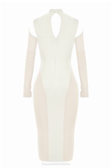 vestiario esso House of CB Abito midi con corsetto avorio Talika X44T518