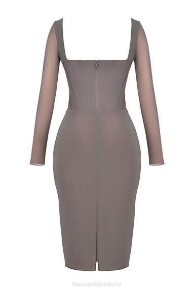 vestiario esso House of CB Abito midi con corsetto color moka safran X44T118